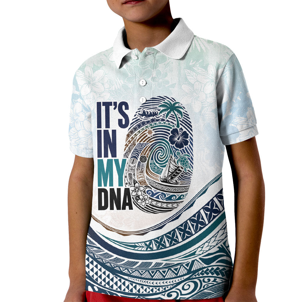 Pasifika It's In My DNA Kid Polo Shirt Islands Pride LT7 Kid White - Polynesian Pride