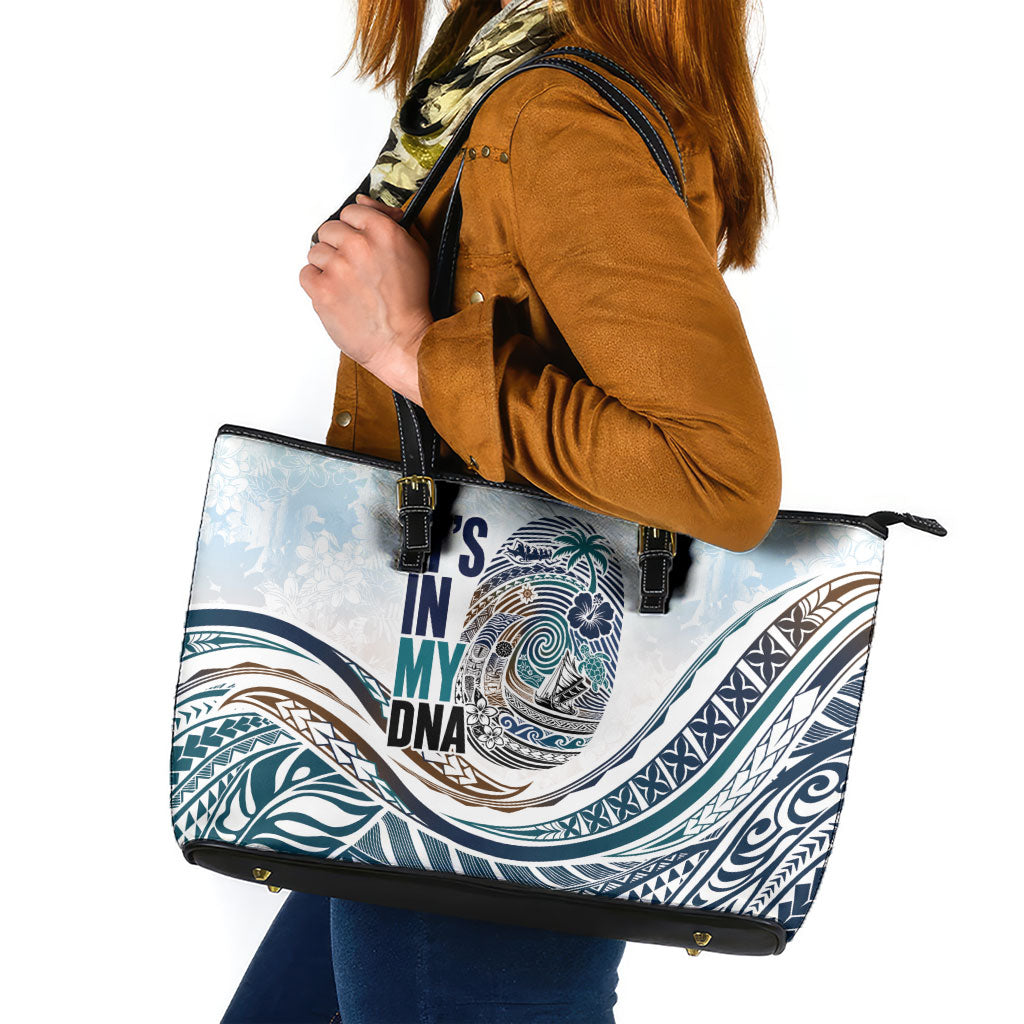 Pasifika It's In My DNA Leather Tote Bag Islands Pride LT7 White - Polynesian Pride