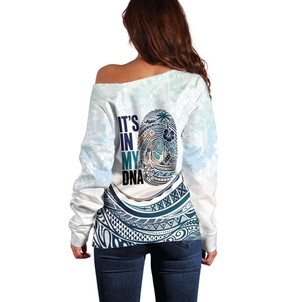 Pasifika It's In My DNA Off Shoulder Sweater Islands Pride LT7 - Polynesian Pride