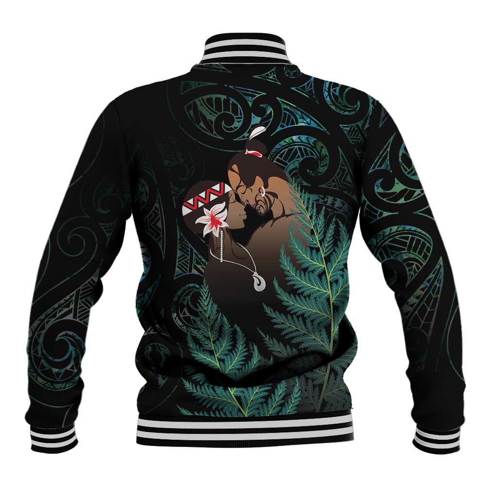 Maori Hongi Valentine Baseball Jacket Aroha Ahau Ki A Koe