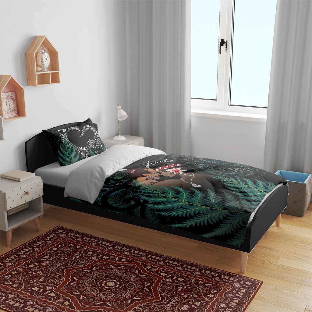 Maori Hongi Valentine Bedding Set Aroha Ahau Ki A Koe