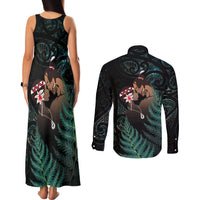 Maori Hongi Valentine Couples Matching Tank Maxi Dress and Long Sleeve Button Shirt Aroha Ahau Ki A Koe LT7 - Polynesian Pride