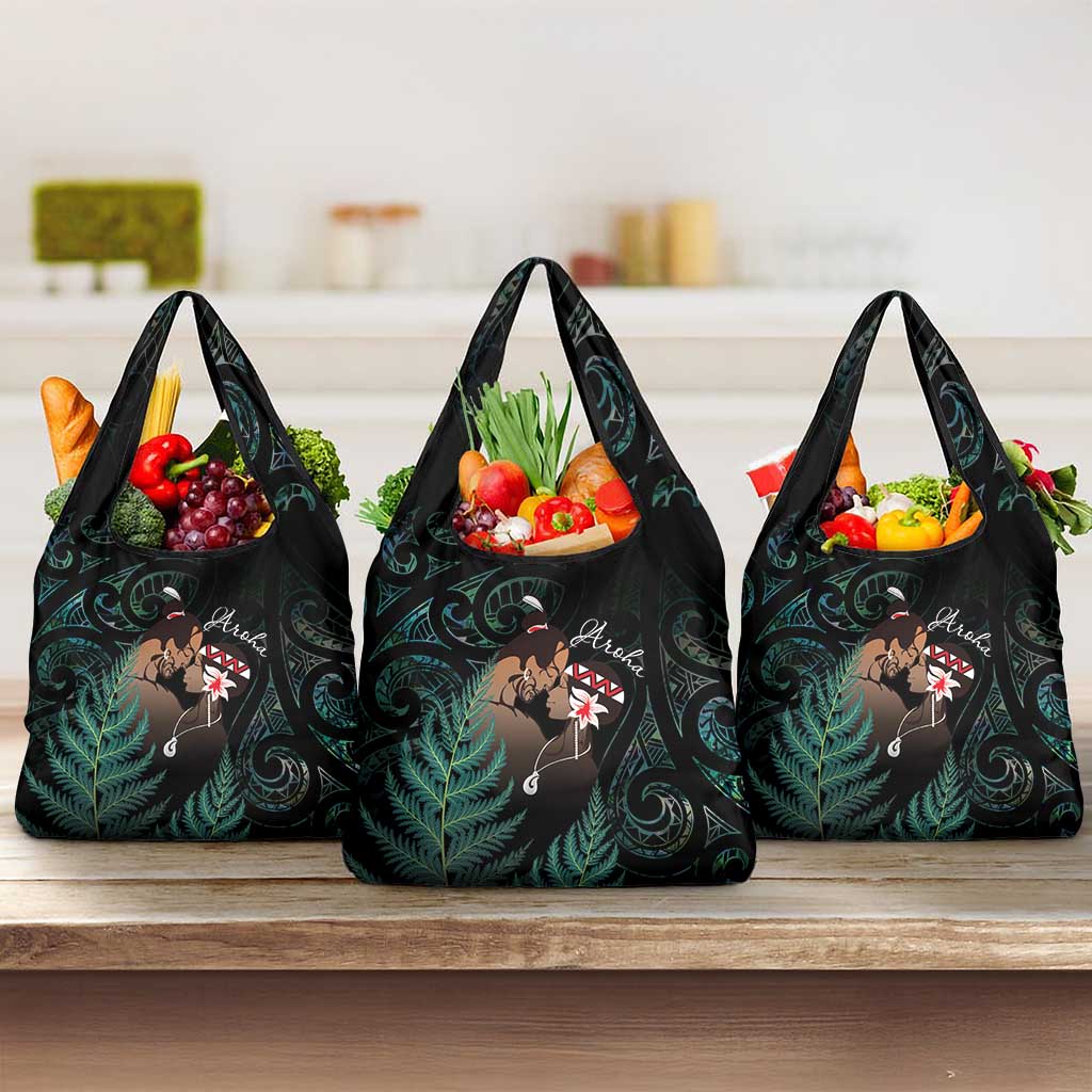 Maori Hongi Valentine Grocery Bag Aroha Ahau Ki A Koe