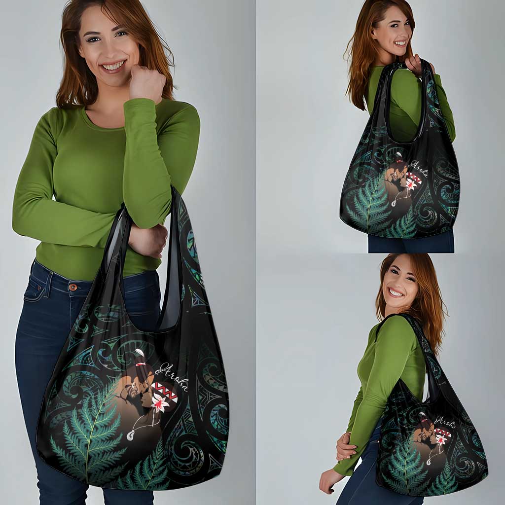 Maori Hongi Valentine Grocery Bag Aroha Ahau Ki A Koe