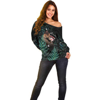 Maori Hongi Valentine Off Shoulder Sweater Aroha Ahau Ki A Koe