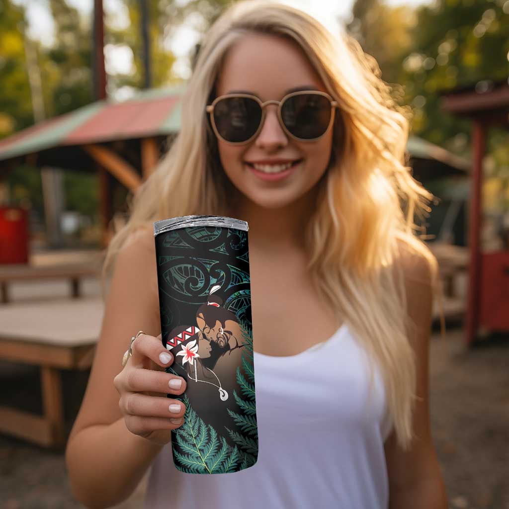 Maori Hongi Valentine Skinny Tumbler Aroha Ahau Ki A Koe