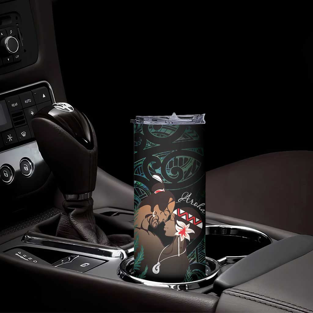 Maori Hongi Valentine Skinny Tumbler Aroha Ahau Ki A Koe