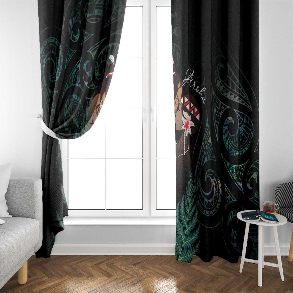 Maori Hongi Valentine Window Curtain Aroha Ahau Ki A Koe