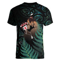 Maori Hongi Valentine Women V-Neck T-Shirt Aroha Ahau Ki A Koe