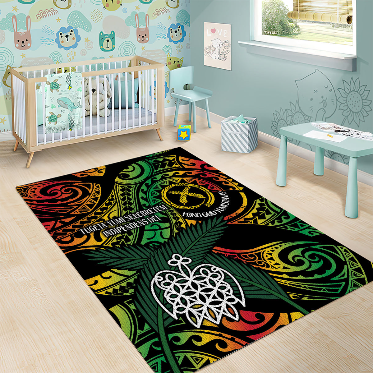 Vanuatu Indipendens Dei Area Rug Mix Traditional Sand Drawing