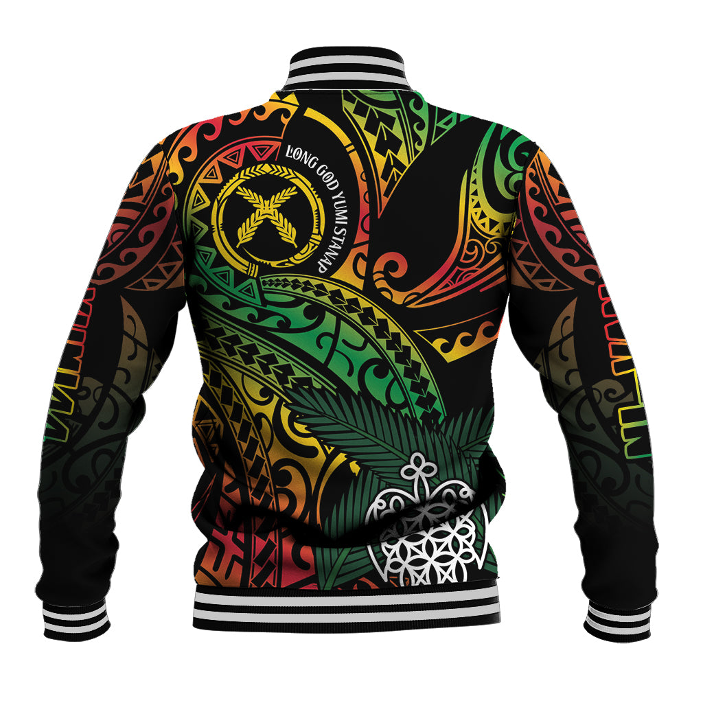Vanuatu Indipendens Dei Baseball Jacket Mix Traditional Sand Drawing