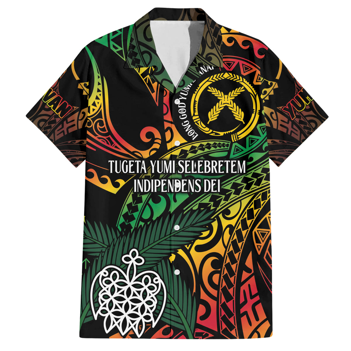 Vanuatu Indipendens Dei Family Matching Short Sleeve Bodycon Dress and Hawaiian Shirt Mix Traditional Sand Drawing LT7 Dad's Shirt - Short Sleeve Colorful - Polynesian Pride