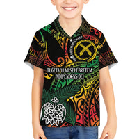 Vanuatu Indipendens Dei Family Matching Tank Maxi Dress and Hawaiian Shirt Mix Traditional Sand Drawing LT7 Son's Shirt Colorful - Polynesian Pride