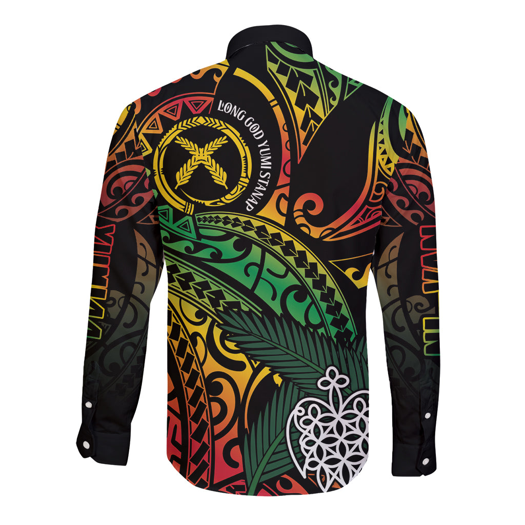 Vanuatu Indipendens Dei Long Sleeve Button Shirt Mix Traditional Sand Drawing