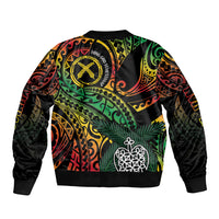 Vanuatu Indipendens Dei Sleeve Zip Bomber Jacket Mix Traditional Sand Drawing