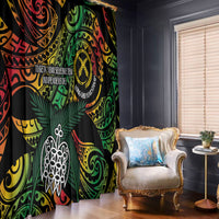 Vanuatu Indipendens Dei Window Curtain Mix Traditional Sand Drawing