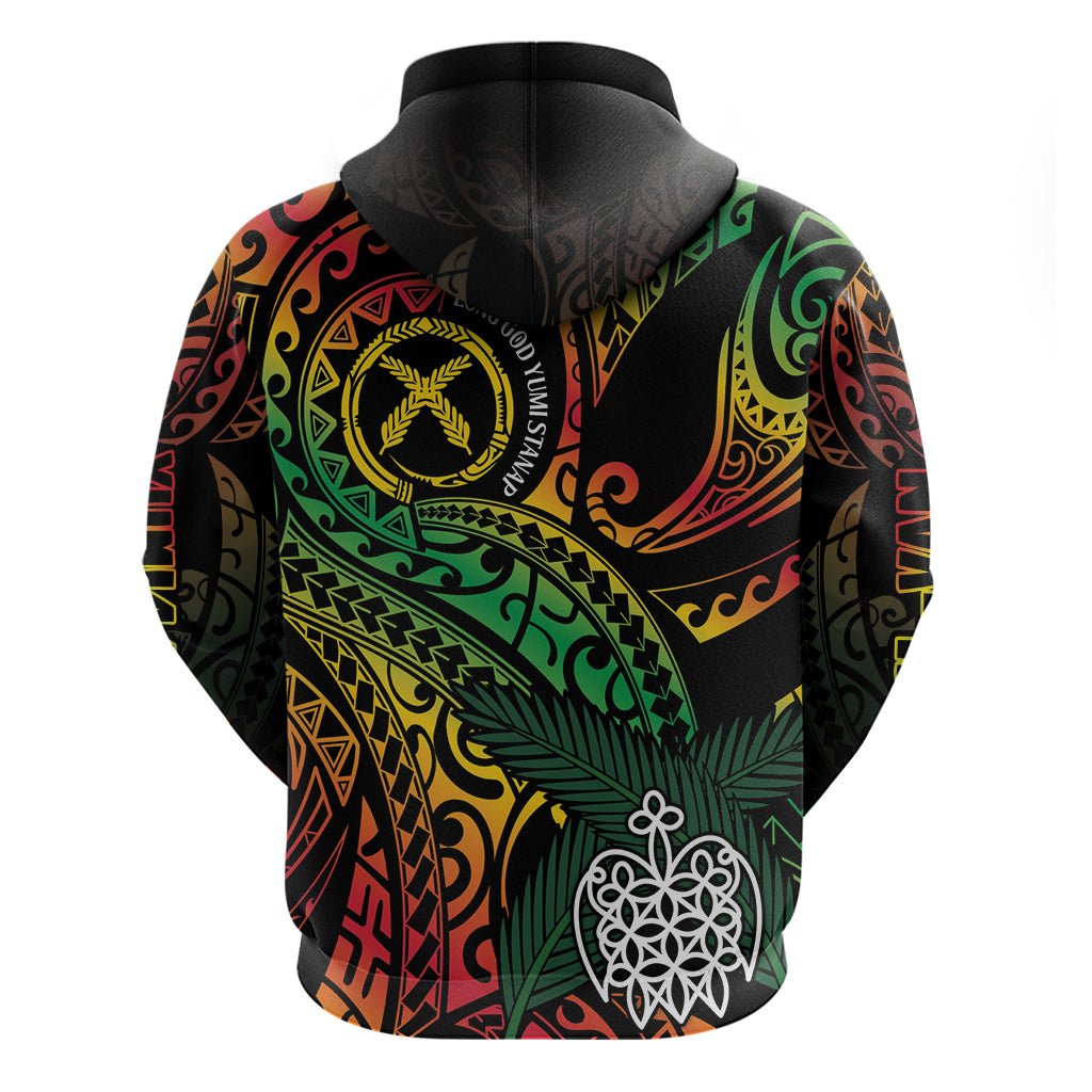 Vanuatu Indipendens Dei Zip Hoodie Mix Traditional Sand Drawing