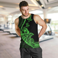 Personalised Guam Men Tank Top Tribal Turtles Curves Style - Green LT7 - Polynesian Pride