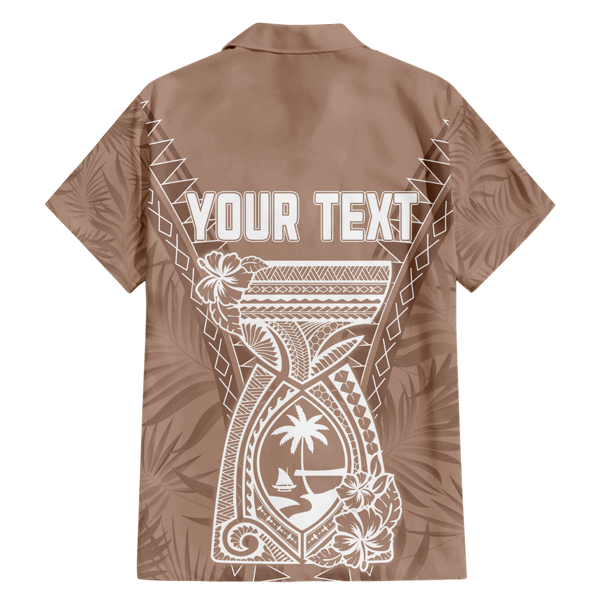 Personalised Guam Hawaiian Shirt Chamoro Latte Stone Mix Tropical - Brown LT7 - Polynesian Pride