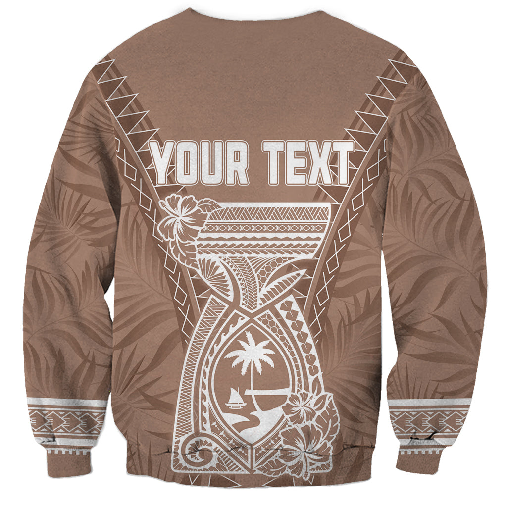 Personalised Guam Sweatshirt Chamoro Latte Stone Mix Tropical - Brown LT7 - Polynesian Pride