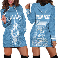 Personalised Guam Hoodie Dress Chamoro Latte Stone Mix Tropical - Blue LT7 - Polynesian Pride