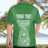 Personalised Guam Hawaiian Shirt Chamoro Latte Stone Mix Tropical - Green LT7 - Polynesian Pride