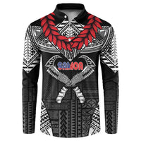 Personalized Talofa Samoa Button Sweatshirt Ulafala With Toa Nifo'oti - Black