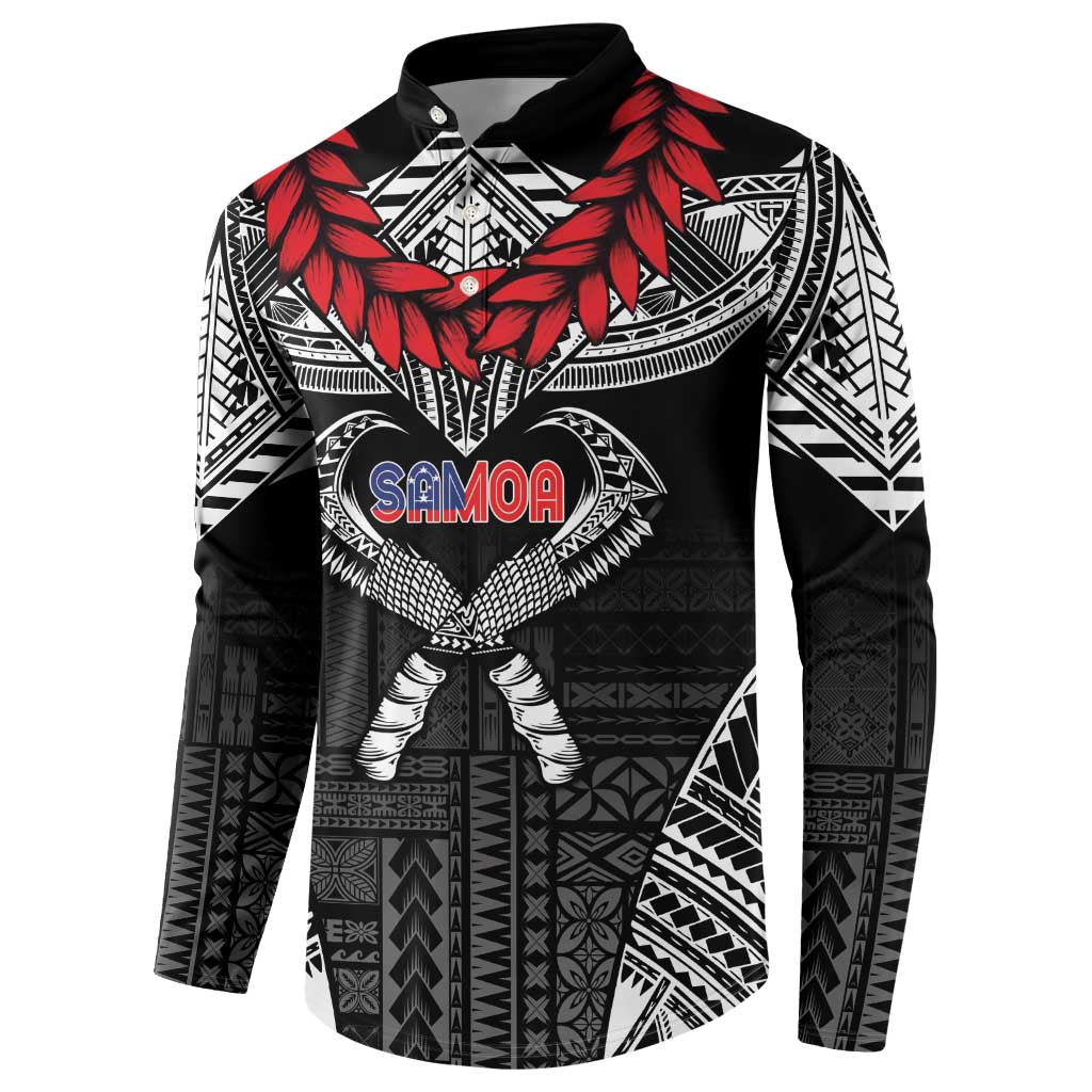 Personalized Talofa Samoa Button Sweatshirt Ulafala With Toa Nifo'oti - Black