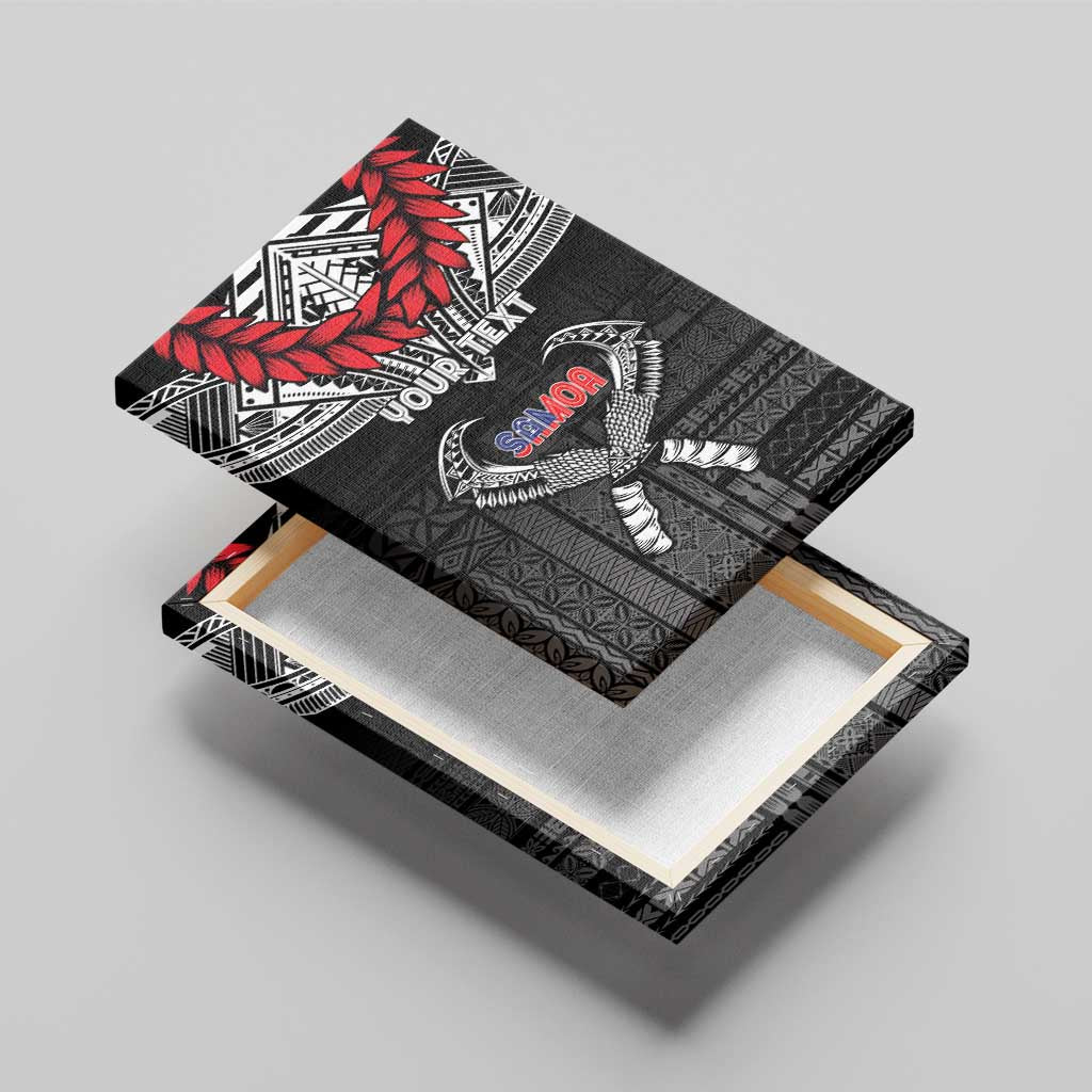 Personalized Talofa Samoa Canvas Wall Art Ulafala With Toa Nifo'oti - Black