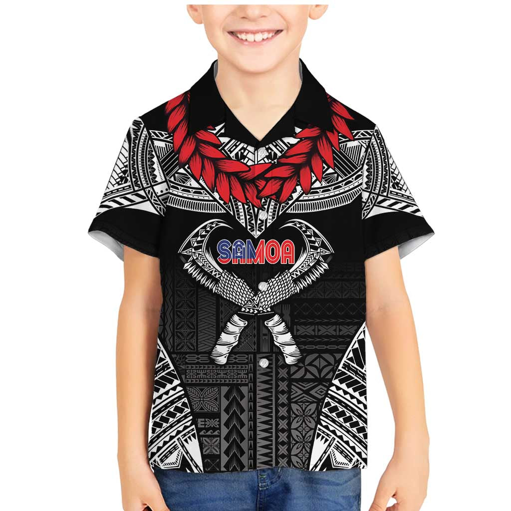Personalized Talofa Samoa Family Matching Mermaid Dress and Hawaiian Shirt Ulafala With Toa Nifo'oti - Black