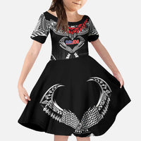 Personalized Talofa Samoa Family Matching Off Shoulder Maxi Dress and Hawaiian Shirt Ulafala With Toa Nifo'oti - Black