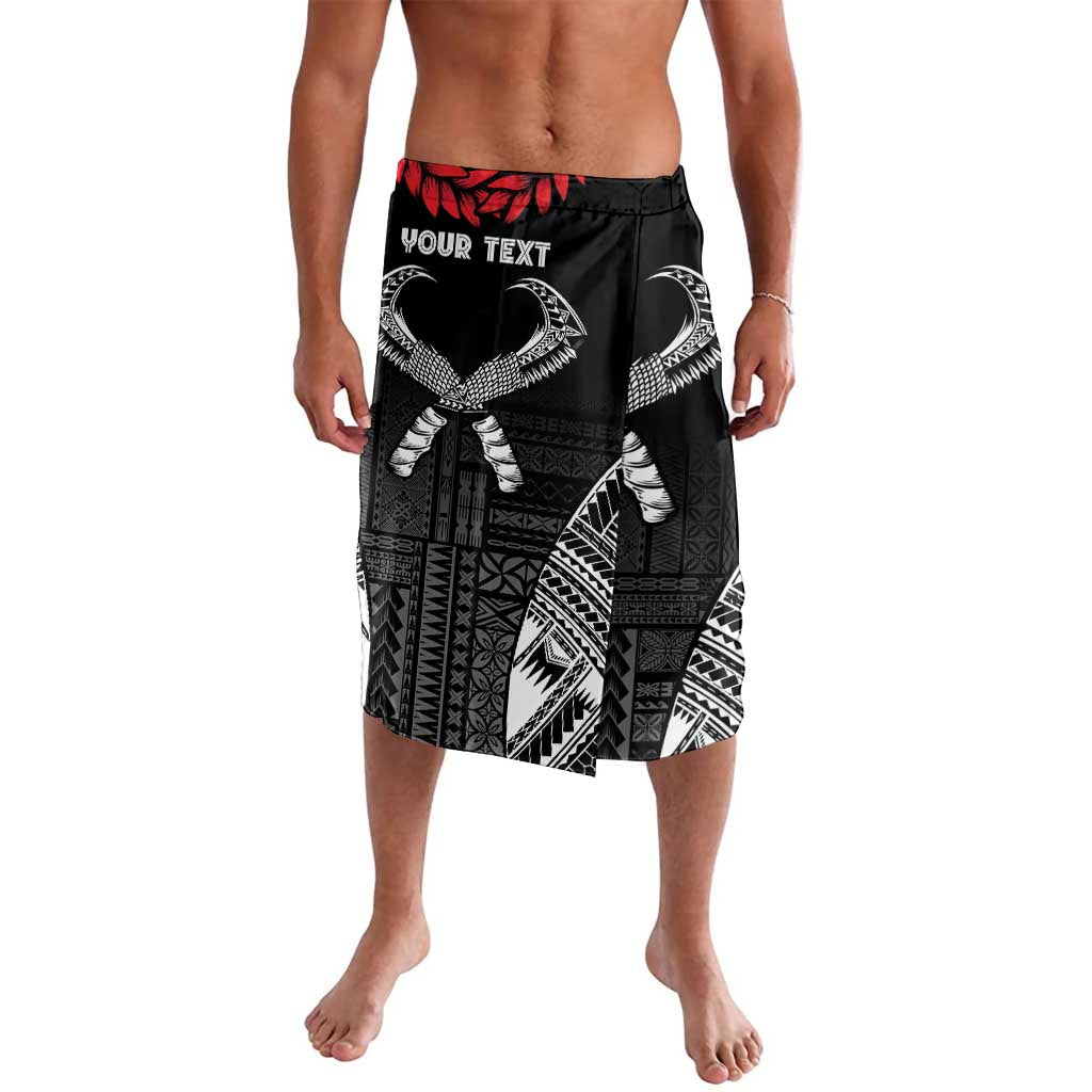 Personalized Talofa Samoa Lavalava Ulafala With Toa Nifo'oti - Black