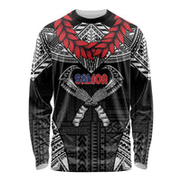 Personalized Talofa Samoa Long Sleeve Shirt Ulafala With Toa Nifo'oti - Black