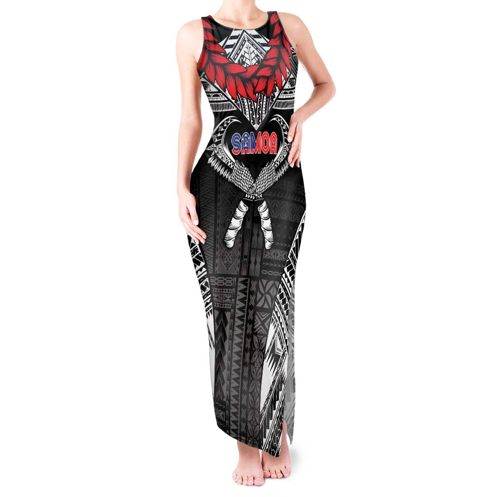 Personalized Talofa Samoa Tank Maxi Dress Ulafala With Toa Nifo'oti - Black