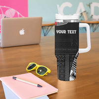 Personalized Talofa Samoa Tumbler With Handle Ulafala With Toa Nifo'oti - Black