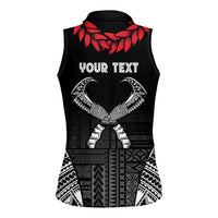 Personalized Talofa Samoa Women Sleeveless Polo Shirt Ulafala With Toa Nifo'oti - Black
