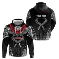 Personalized Talofa Samoa Zip Hoodie Ulafala With Toa Nifo'oti - Black