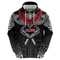 Personalized Talofa Samoa Zip Hoodie Ulafala With Toa Nifo'oti - Black