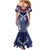 Personalized Talofa Samoa Family Matching Mermaid Dress and Hawaiian Shirt Ulafala With Toa Nifo'oti - Blue