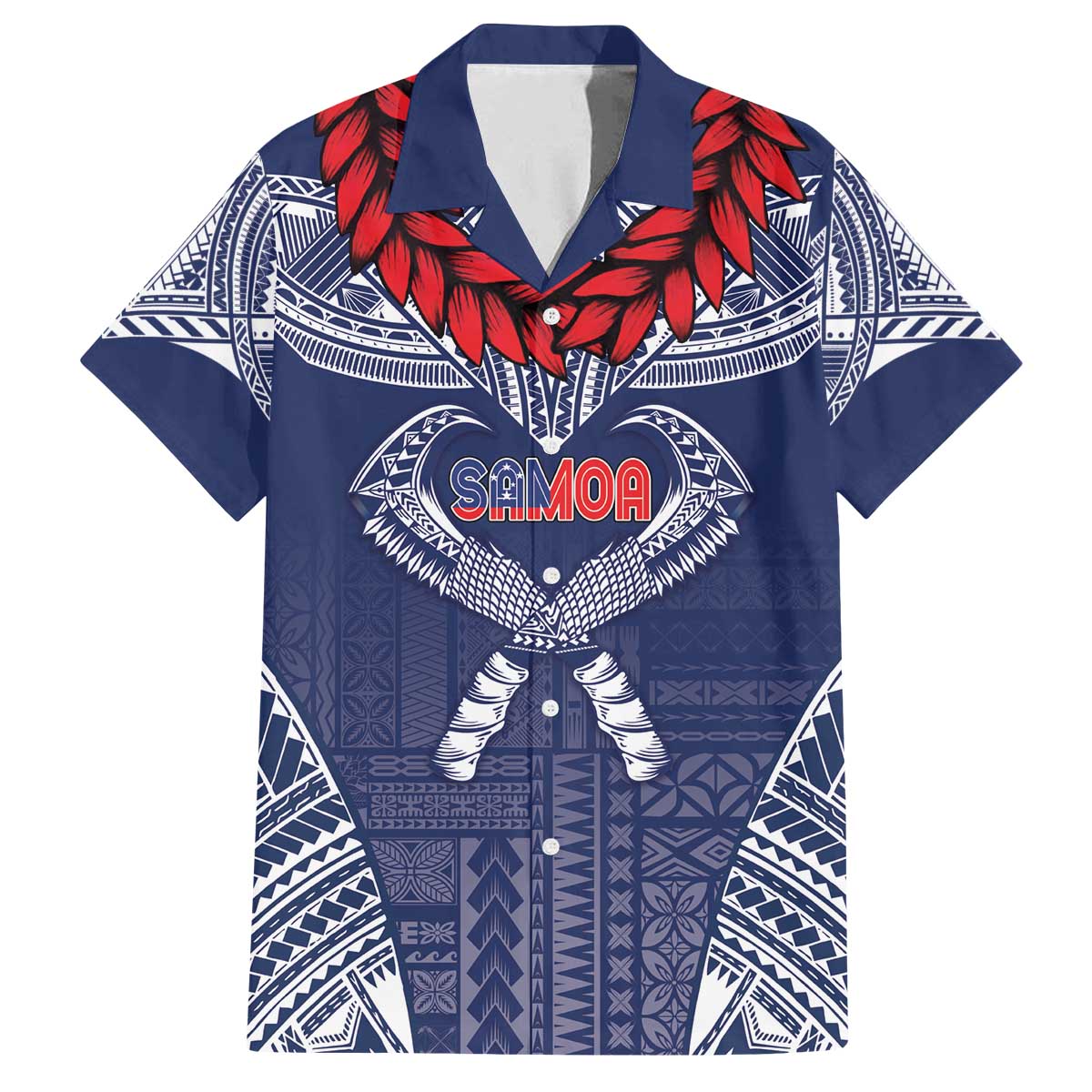 Personalized Talofa Samoa Family Matching Off The Shoulder Long Sleeve Dress and Hawaiian Shirt Ulafala With Toa Nifo'oti - Blue