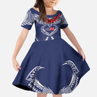 Personalized Talofa Samoa Family Matching Off Shoulder Maxi Dress and Hawaiian Shirt Ulafala With Toa Nifo'oti - Blue