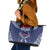 Personalized Talofa Samoa Leather Tote Bag Ulafala With Toa Nifo'oti - Blue