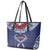 Personalized Talofa Samoa Leather Tote Bag Ulafala With Toa Nifo'oti - Blue