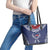 Personalized Talofa Samoa Leather Tote Bag Ulafala With Toa Nifo'oti - Blue