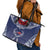 Personalized Talofa Samoa Leather Tote Bag Ulafala With Toa Nifo'oti - Blue