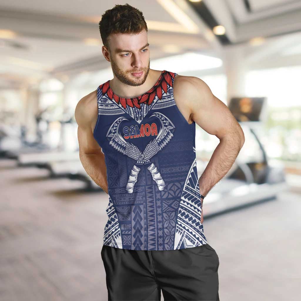 Personalized Talofa Samoa Men Tank Top Ulafala With Toa Nifo'oti - Blue
