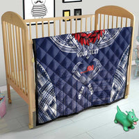 Personalized Talofa Samoa Quilt Ulafala With Toa Nifo'oti - Blue