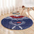 Personalized Talofa Samoa Round Carpet Ulafala With Toa Nifo'oti - Blue