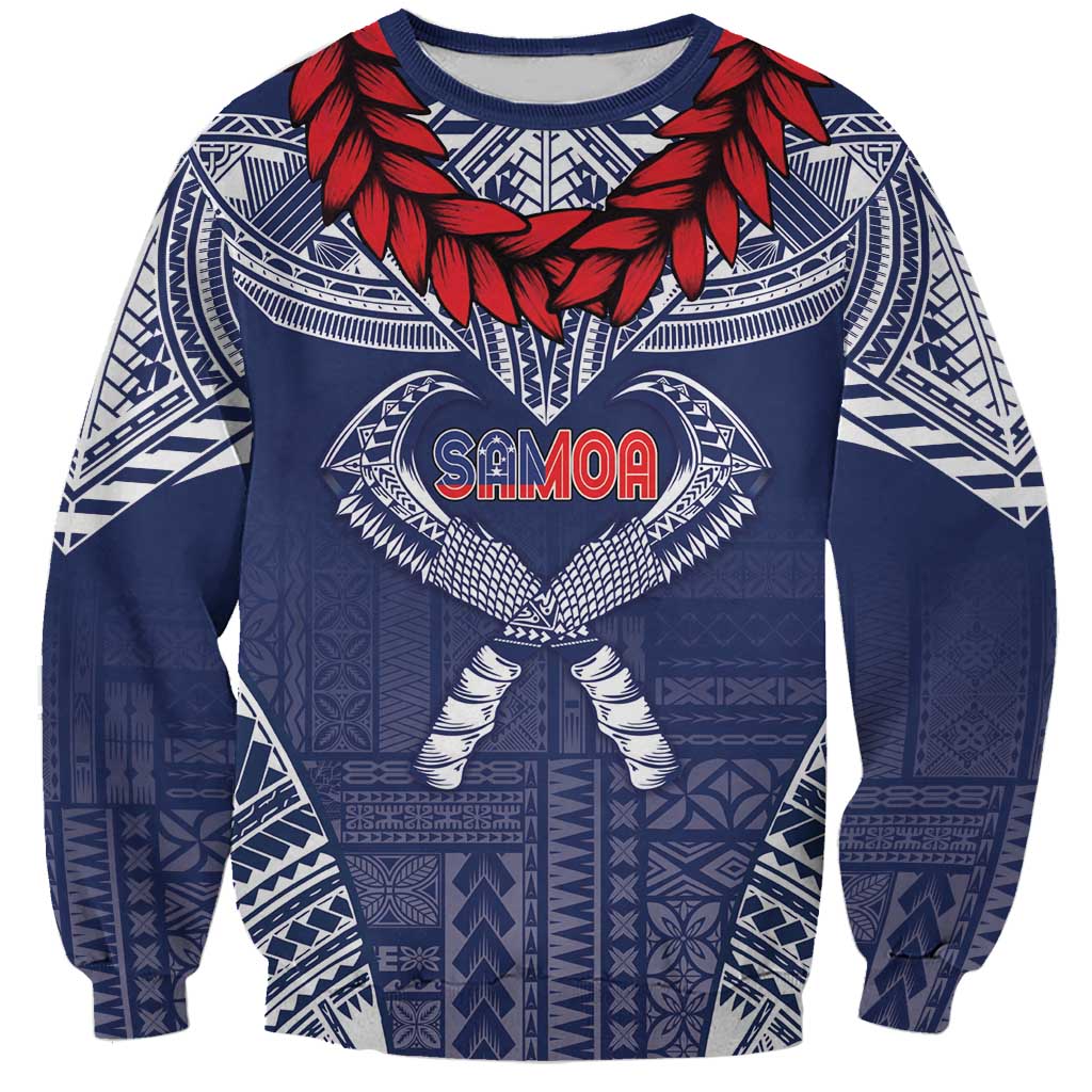 Personalized Talofa Samoa Sweatshirt Ulafala With Toa Nifo'oti - Blue
