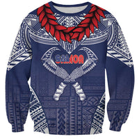 Personalized Talofa Samoa Sweatshirt Ulafala With Toa Nifo'oti - Blue